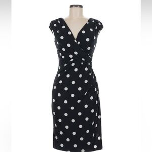 Lauren Ralph Lauren Black and White Polka Dot Midi Dress